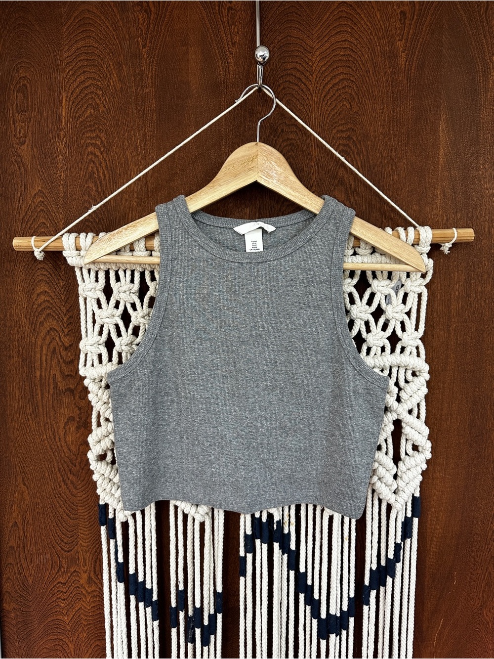 H&M Gray Cropped Tank Top